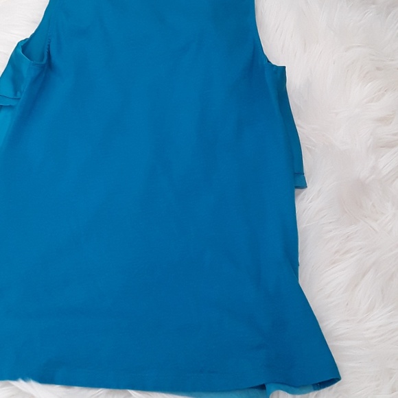Ann Taylor SP shiny teal ruffles top,new - Picture 6 of 6